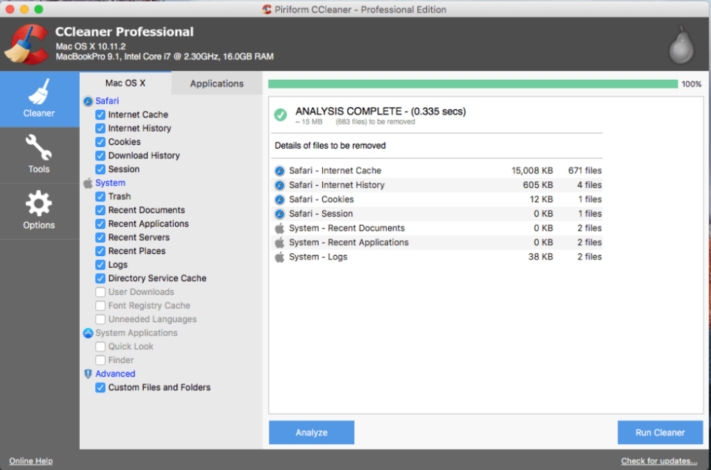 CCleaner Professional is a powerful Mac cleaner for speed and privacy. It automatically runs in the background to boost performance and secure online activity.