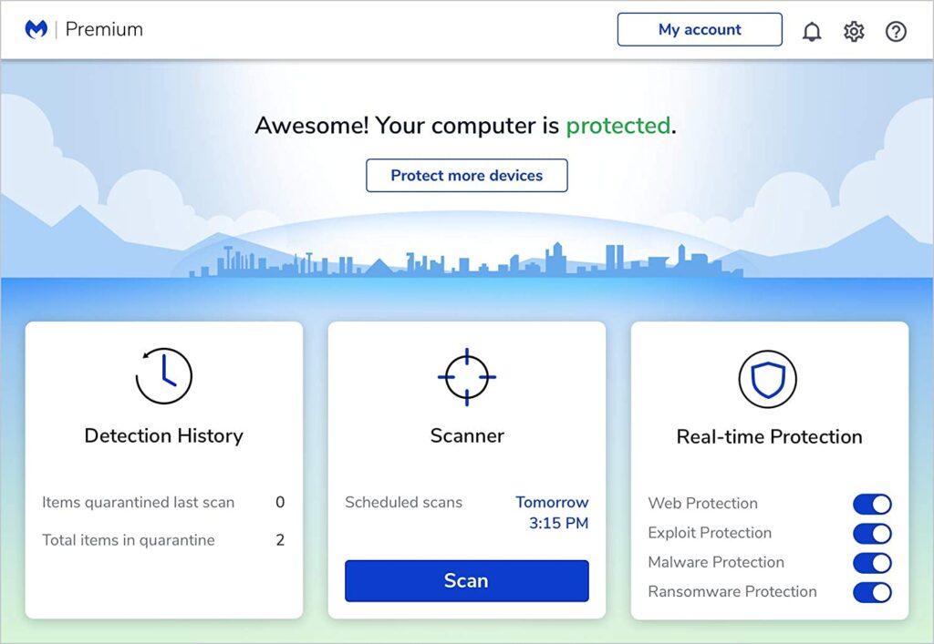 Malwarebytes Premium quickly removes malware and viruses from your devices, with 24/7 Real-Time Protection to prevent future infections. Stay safe in seconds.